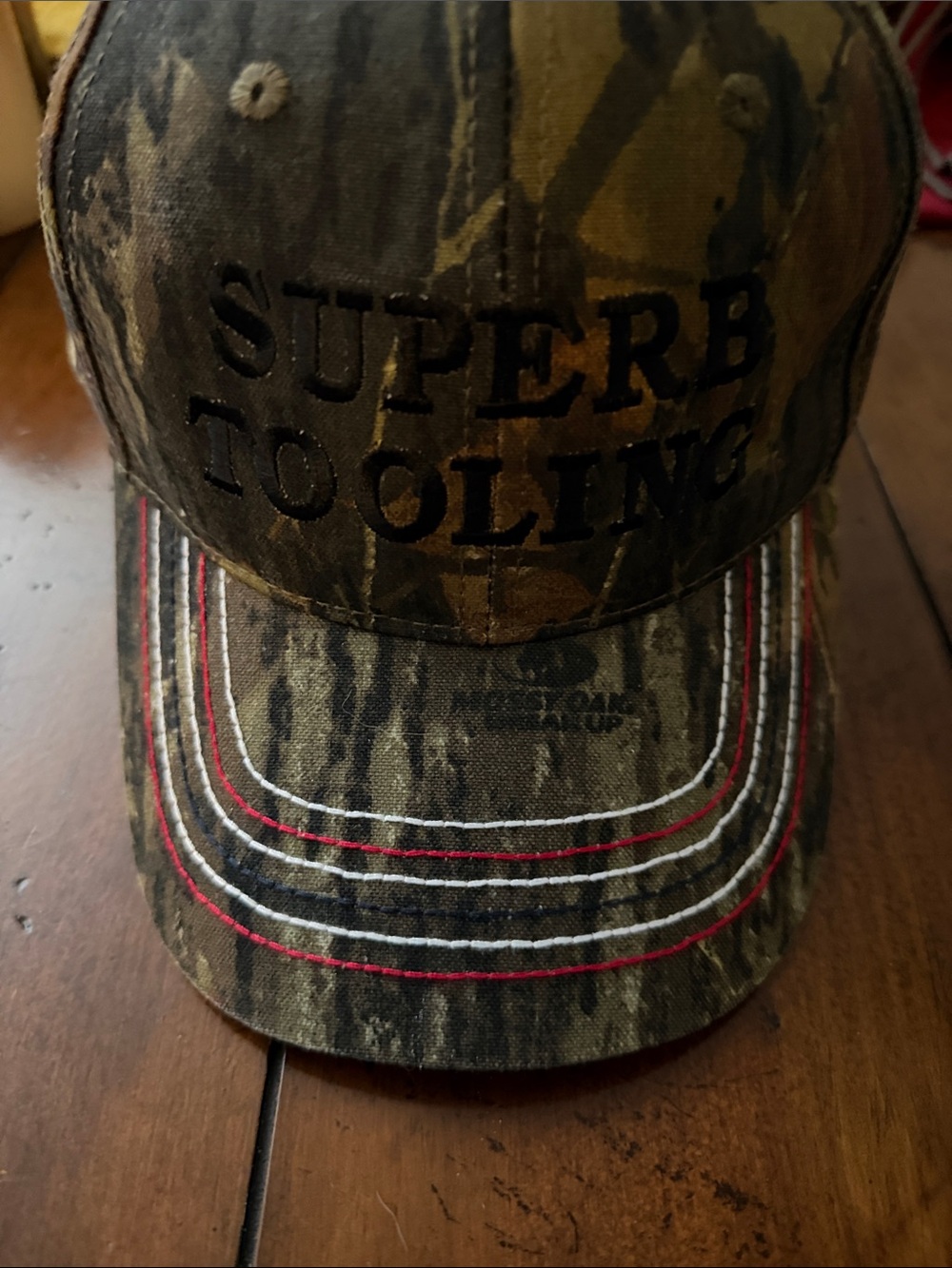 Camo 'Superb Tooling' Baseball Cap with Accent Stitching